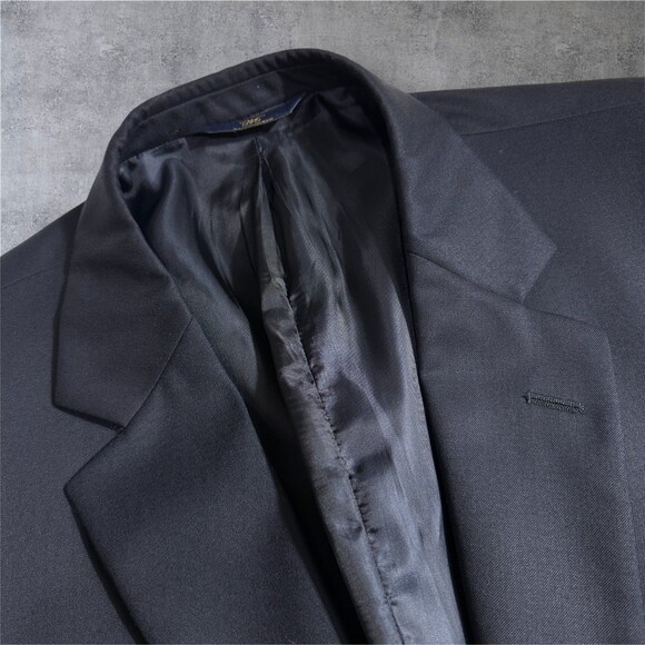 BROOKS BROTHERS Mens 46L Navy Wool Blazer Sport Coat 2 Button Single Vent Jacket - Picture 9 of 16